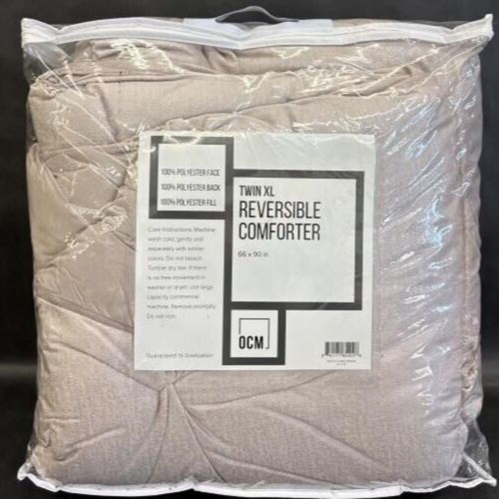 Twin Xl Reversible Comforter 66" x 90" Dusty Pink NEW Dorm Living Cute Chic Glam